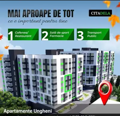 Vânzare apartament 3 camere, Ungheni